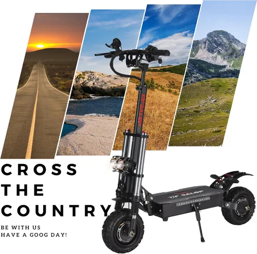 Miniatura 3 de Electric Scooter Adult K8 6000w Dual Motor, Max Speed 50MPH Range 70 Miles, 12 Inch Street Tires Commuter Dual Suspension E-Scooter with Seat and
