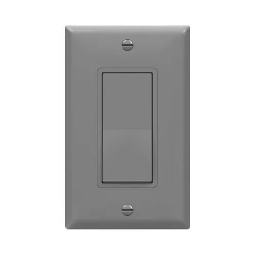 Miniatura 16 de ENERLITES Decorator Paddle Rocker Interruptor de luz, acabado brillante, un solo polo, 3 cables, tornillo de tierra, grado residencial, 15 A, 120