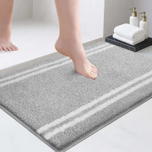 Miniatura 28 de PURRUGS Alfombra de baño antideslizante, lavable a máquina, 20 x 24 pulgadas, en forma de U, súper absorbente y de secado rápido, tapete de baño