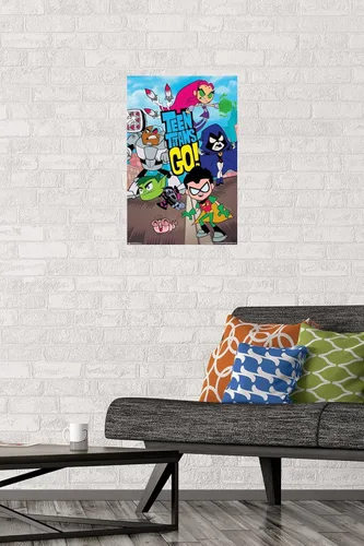 Miniatura 2 de DC Comics Teen Titans Go! - Póster de pared grupal, 22.4 pulgadas de largo x 14.7 pulgadas de ancho, versión premium sin marco