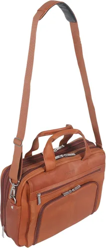 Miniatura 5 de Kenneth Cole REACTION "Out of the Bag" Manhattan - Bolso bandolera de cuero colombiano para laptop de 15.6" para viajes y negocios