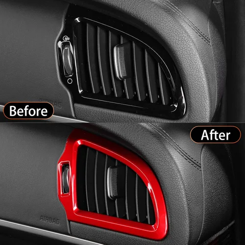 Miniatura 4 de YOUTOOCAR 2 cubiertas laterales de ventilación compatibles con accesorios Kia Stinger 2018-2023 (rojo)