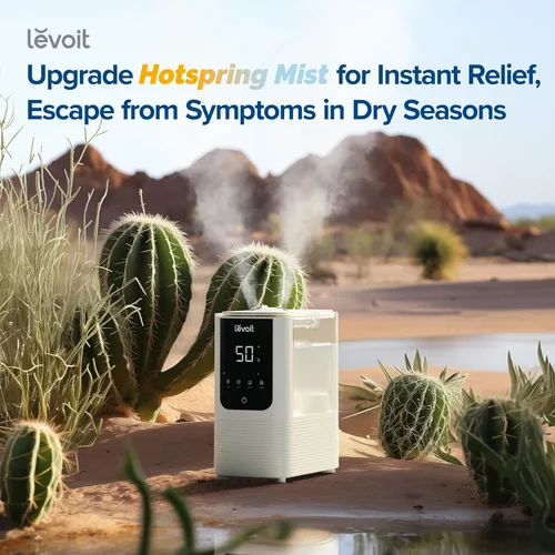 Miniatura 3 de LEVOIT Humidificadores para dormitorio y hogar, humidificador de aire inteligente de niebla cálida y fría para habitación grande y humidificadores