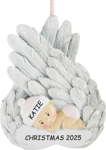 Miniatura 20 de Let's Make Memories Adorno personalizado para la primera Navidad del bebé, adorno de recuerdo 2025, mi primera Navidad, pies de bebé, corazón
