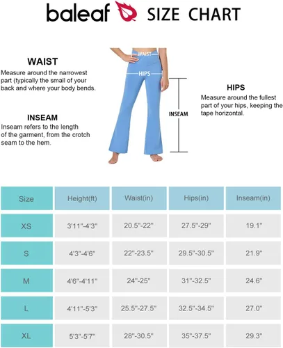 Miniatura 6 de BALEAF Leggings acampanados para niñas, cintura alta, corte de bota, pantalones de yoga y danza, leggings con bolsillos