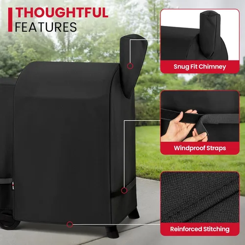 Miniatura 4 de Cubierta para parrilla Unicook compatible con Traeger Pro 22/ Pro 575 Series con pellets de madera, cubierta impermeable resistente para barbacoa al