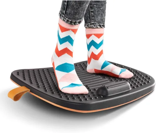 Miniatura 9 de Fezibo Alfombrilla de escritorio de pie con barra antifatiga, tabla de equilibrio de madera con diseño ergonómico y cómodo tapete de estabilidad