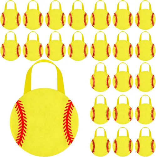 Shihanee 24 Piezas Bolsas de Favor de Fiesta de Sóftbol Bolsas de Dulces Temáticas de Pelota Bolsas de Golosinas para Juegos Deportivos Bolsas de