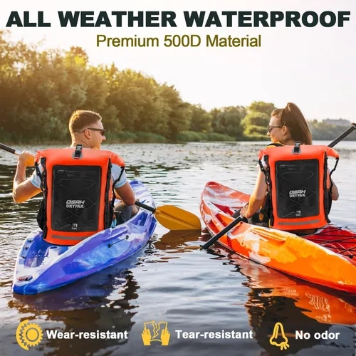 Miniatura 7 de OSAH DRYPAK Mochila Impermeable Bolsa Seca – Mochila de Senderismo con Tapa Enrollable para Viajes, Canotaje, Paseos en Bote, Camping y Pesca