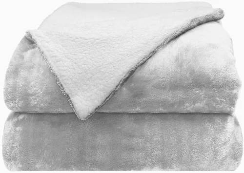 Comfort Lab Manta reversible de franela Sherpa – Elegante manta mullida para sofá y decoración del hogar – Anti frisado no se desprende, acogedora y
