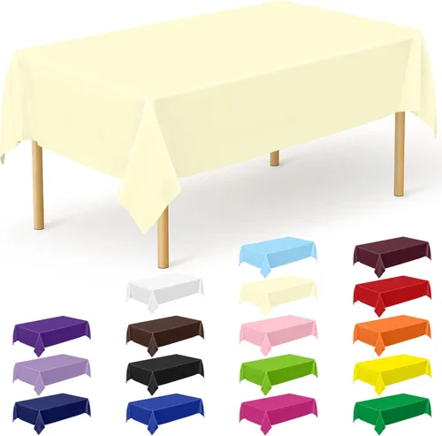 Miniatura 94 de Suministros de regreso a clases, 2 manteles de 108 x 54 pulgadas, manteles desechables coloridos para el primer día de escuela, rectangular