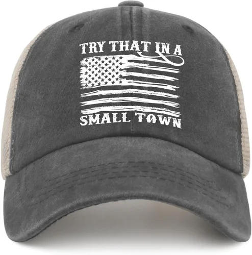 Miniatura 13 de Hat Try That in Small Towns Trucker Hat Men Funny Mesh Cap for Summer