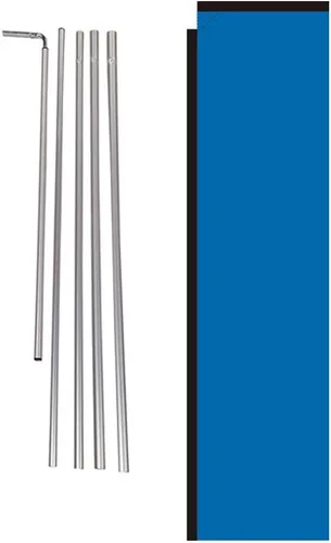 Miniatura 4 de Letrero de bandera rectangular de plumas para exteriores, color negro sólido, con kit de poste y punta de tierra