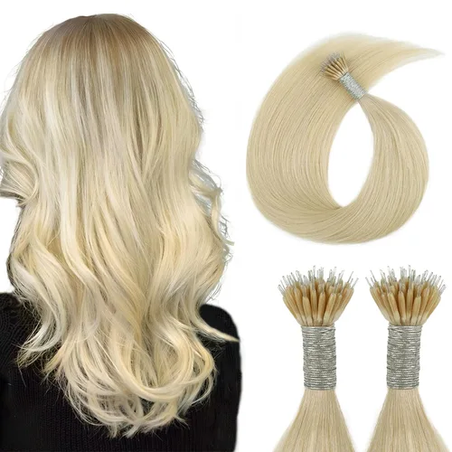 Miniatura 52 de ABH AMAZINGBEAUTY HAIR Extensiones de cabello rizado liso para mujeres negras con punta en I, cabello humano, punta en I, Remy, 50 mechones, punta