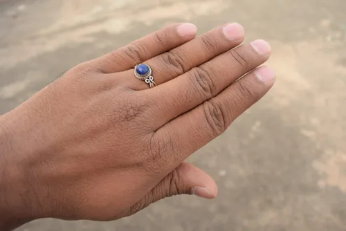 Miniatura 7 de Gemstone Ring, Handmade 925 Sterling Silver Rings for Women Girls, Natural Gemstone Ring US size 5 Solitaire Ring, Round Stone Ring, Minimalist