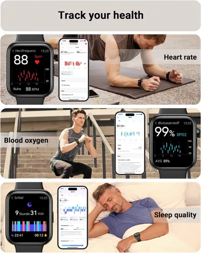 Miniatura 4 de Tensky Reloj inteligente para hombres/mujeres, Android, iPhone/Samsung, Alexa integrado, pantalla táctil de 1.8 pulgadas, rastreador de actividad