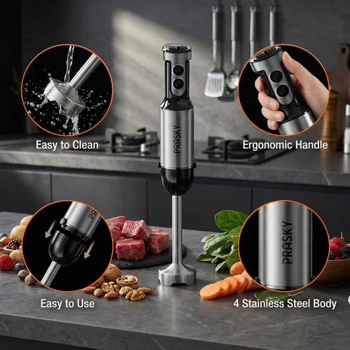 Miniatura 9 de Immersion Blender Handheld 1200W, 20-speeds Immersion Hand Blenders, Hand Mixer with Mining Beaker,Chopper,Whisk, Frother and Stick Blender Suitable