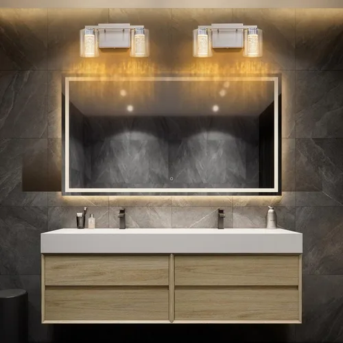 Miniatura 9 de SineRise lámpara de tocador de 2 luces de níquel cepillado, con 3 modos de color (3000K/4000K/6000K), lámpara de baño LED de protección ocular