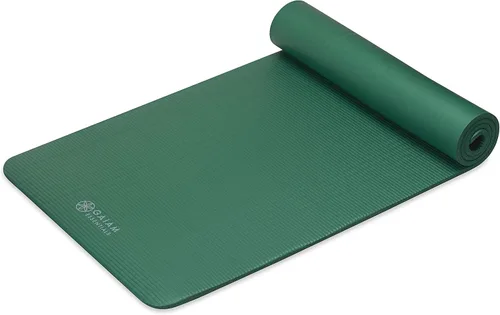 Miniatura 8 de Gaiam Essentials - Alfombrilla de yoga y pilates, fitness y ejercicio de 2/5 pulgadas de grosor (0.394 in) con correa de transporte fácil de Verde