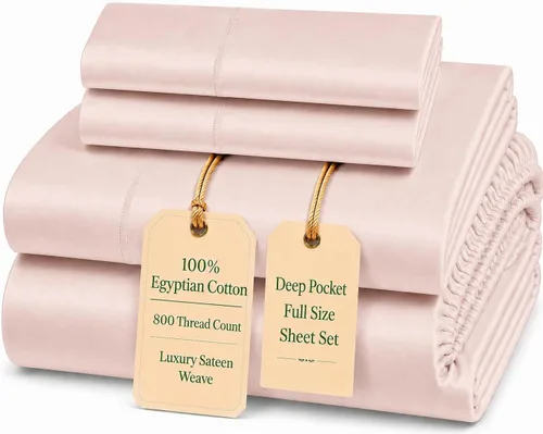 Miniatura 43 de Sábanas Twin XL 100% Algodón Para Cama Twin, Juego de Sábana Bajera Totalmente Elástica y Fundas de Almohada 800TC, Sábanas de Bolsillo Profundo 06
