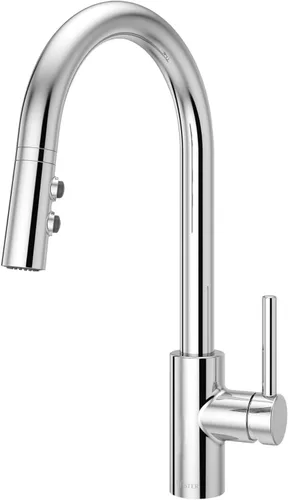 Miniatura 11 de Pfister Stellen - Grifo de cocina con pulverizador extraíble, de una sola manija, de alto arco, acabado en oro cepillado, LG529SABG