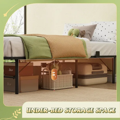 Miniatura 6 de WLIVE Marcos de Cama Plegables Individuales, Marco de Cama de Plataforma de Metal Tamaño Individual con Listones de Acero Resistente, No Necesita