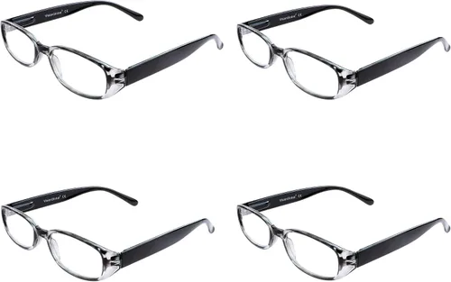 Miniatura 6 de VisionGlobal 1 par/4 pares de anteojos de lectura con bisagra de resorte, lentes de bloqueo de luz azul para mujeres/hombres Key001_negro_4p