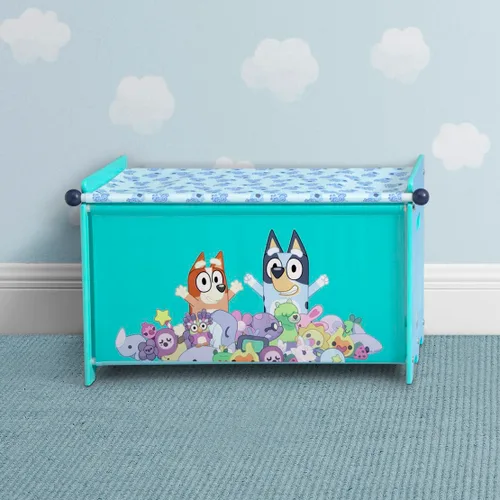 Miniatura 2 de Delta Children – Caja de juguetes Bluey con tapa de tela retráctil