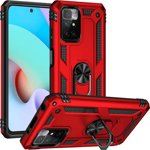 Funda compatible con Xiaomi Poco X3 GT, compatible con Redmi Note 10 Pro (China), funda para teléfono 5G con soporte de anillo 2 en 1, color rojo