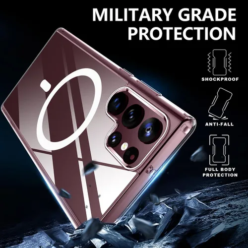 Miniatura 5 de TIANNIUKE Funda magnética para Samsung Galaxy S22 Ultra, transparente y resistente al amarillo, compatible con MagSafe, ajuste delgado, a prueba