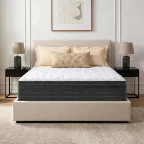 Vesgantti Twin XL Bed Mattress 12 Inch - Cooling Hybrid Single Mattress in a Box for Back Pain Relief - Pocket Spring & Memory Foam |