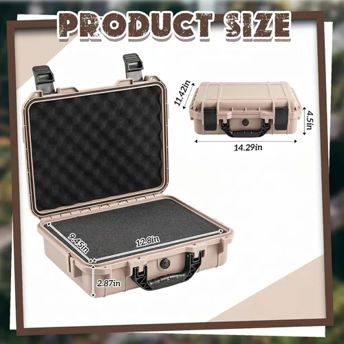 Miniatura 2 de Relaxweex 1 Pieza Estuche Rígido Impermeable de 14.3 x 11.4 x 4.5 Pulgadas con Inserto de Espuma Personalizable DIY Estuche Protector Portátil