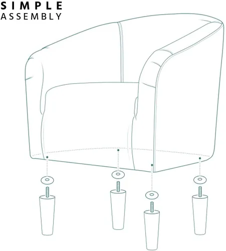 Miniatura 7 de Yaheetech Silla de Sala de Estar, Silla de Acento de Terciopelo, Silla Barril Tapizada, Silla de Asiento con Reposabrazos y Respaldo Bajo para Sala