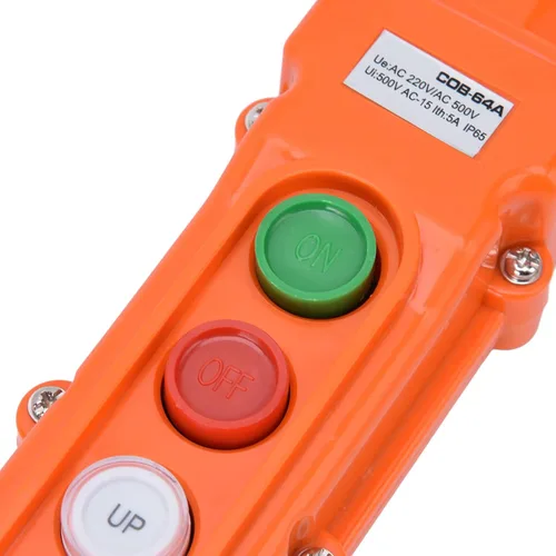 Miniatura 4 de Interruptor de botón de grúa a prueba de lluvia de 10 vías, COB-64A Arriba-Abajo izquierda/Derecha/Delantero/Atrás/Rápido/Lento Naranja Interruptor