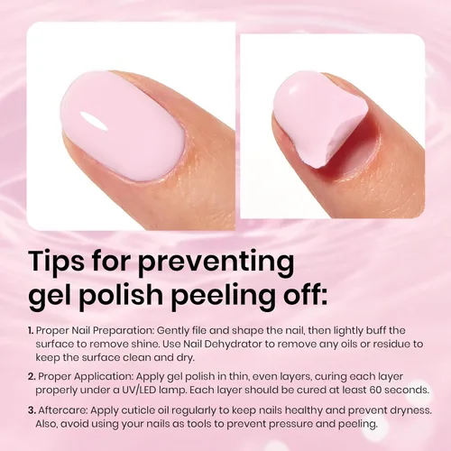 Miniatura 7 de Beetles - Juego de 3 esmaltes de uñas de gel rosa de 0.5 fl oz (0.5 fl oz), capa superior y base de gel que no se limpia, lámpara UV y capa superior