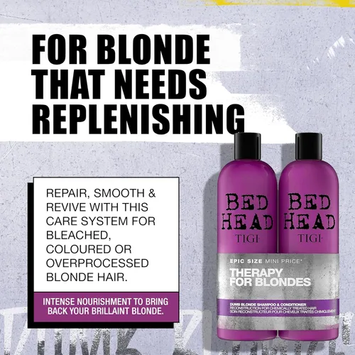 Miniatura 3 de TIGI Bed Head Dumb Blonde Champú y acondicionador reconstructor Duo – 25.36 oz cada uno, paquete de de 2