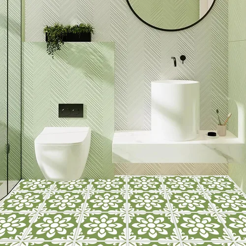 Miniatura 5 de Plantillas reutilizables para azulejos de piso, 2 plantillas de pared de mandala grandes de 12 x 12 pulgadas para pintar pisos, paredes, azulejos