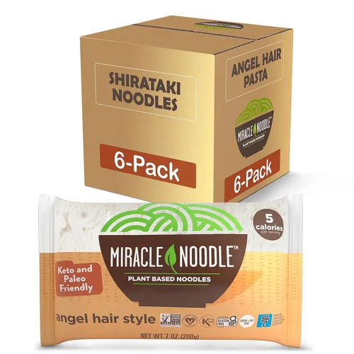 Miniatura 13 de Miracle Noodle Angel Hair Shirataki - Fideos Konjac listos para comer, aptos para dieta cetogénica, paleo, veganos, sin gluten, bajos