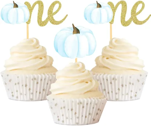 Miniatura 8 de Pumpkin Oh Baby - Decoración para cupcakes con temática de calabaza, para baby shower, cumpleaños, Acción de Gracias, Halloween, fiesta, suministros