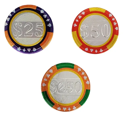 Miniatura 4 de Fichas de póker de casino Fruidles, monedas de chocolate con leche belga, productos lácteos certificados Kosher, sin OGM (paquete de 100)