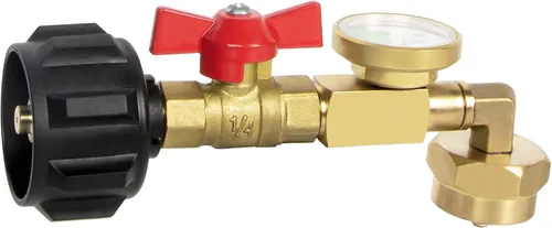GASPRO Adaptador de recarga de propano, llena botellas de 1 libra de tanque de 20 libras, fácil de usar, latón macizo