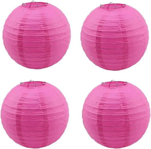 Miniatura 17 de 4 linternas de papel redondas para lámpara de papel, linternas de papel chinas, japonesas para colgar, para boda, cumpleaños, hogar, fiesta, Negro