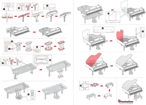 Miniatura 4 de Metal Earth Kit de modelado de metal 3D para piano de cola