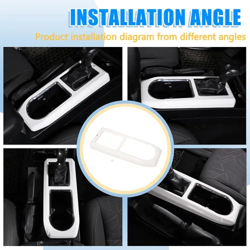 Miniatura 7 de Cubierta de marco de panel de engranajes de consola central compatible con Toyota Tacoma 2016-2023, panel de cambios de automóvil, portavasos, marco