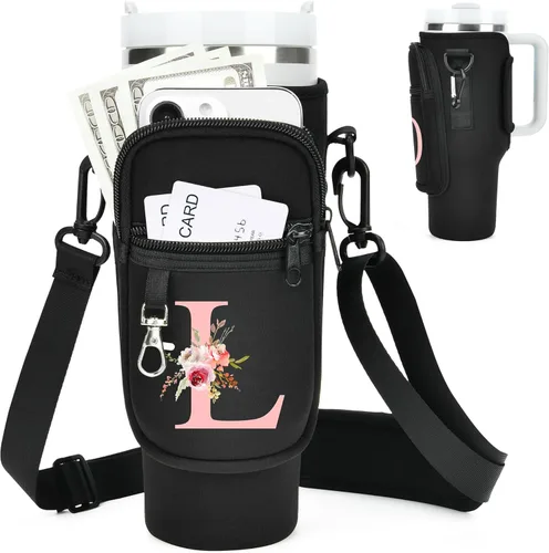 Miniatura 45 de Initial Water Bottle Holder with Strap for Stanley Cup Accessories 40 oz/Simple Modern Tumbler, Birthdays for Women Girls, Water Bottle Carrier Bag
