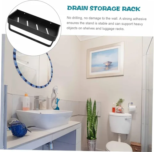 Miniatura 2 de Organizador de ducha de aluminio, colgador de toallas montado en la pared, estante de baño moderno para toallas, estantes de ducha y organizadores