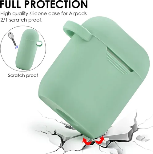 Miniatura 2 de Filoto Compatible con funda para Airpod, bonita funda 2/1 para mujer, funda protectora de silicona con llavero de pulsera (verde cactus)