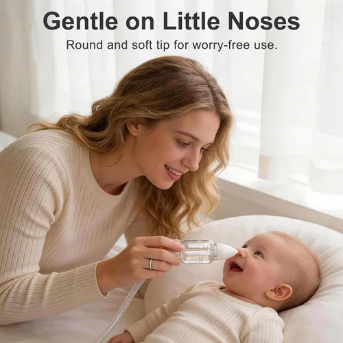 Miniatura 3 de Aspirador nasal manual para bebé: aspirador nasal de succión fuerte con puntas de silicona suave, fácil de respirar y reutilizable, limpiador