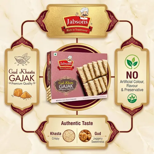 Miniatura 3 de Jabsons - Gud Khasta Gajak, 400 G (14.1 Oz)