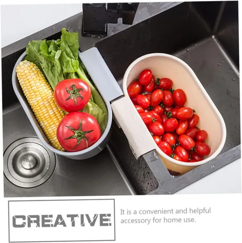 Miniatura 6 de BESTonZON Cesta colgante para fregadero de cocina, filtro de esponja de plástico, cesta de colador de colador, cesta de fregadero de cocina, soporte